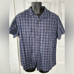 Alesbury Blue Plaid Short Sleeve Button Up Men’s Shirt